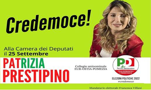 Patrizia Prestipino candidata alla camera dei Deputati