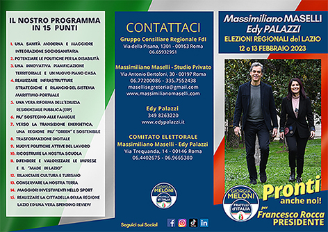 Massimiliano Maselli – Edy Palazzi – per le elezioni regionali Lazio – Una visione strategica per il Lazio 2023-2033